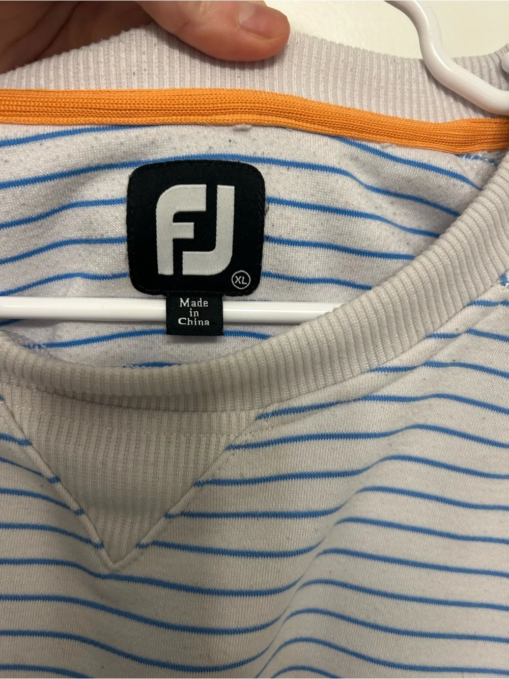 Footjoy Stripped Sleeve Logo Crewneck Sweatshirt